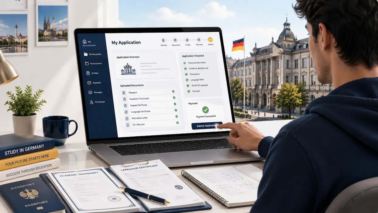 ثبت درخواست اپلای آلمان در پورتال دانشگاه یا uni-assist